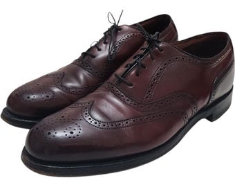 Crown Windsor by Bostonian Mens Burgundy Leather Wingtip Brogue Oxford Shoes 11