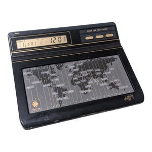 Sveglia Selco con touch screen e ora mondiale, canale per famiglie, da viaggio, decorazione da scrivania, vintage anni &#39;80