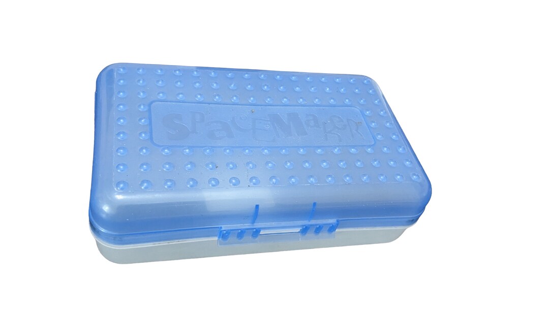 Spacemaker Pencil Holder Box 8x5 Vintage 90s Blue Etsy
