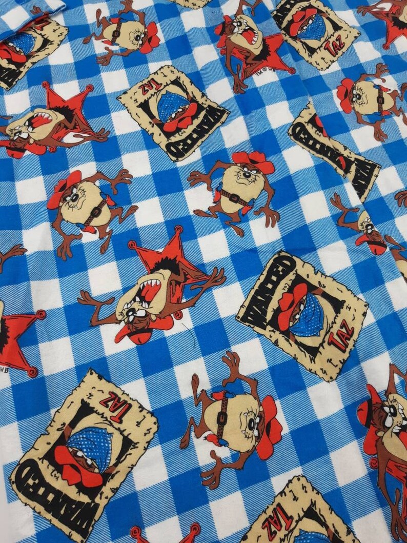 Tazmanian Devil All Over Print Mens Large Night Gown Robe Sleep Wear Vintage 90s Warner Brother FREE Shipping