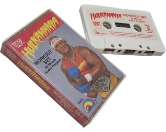 Vintage 1985 Hulk Hogan Hulkamania Conjunto de entrenamiento Cinta de casete WWF LJN #5435