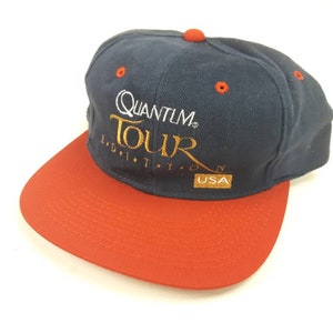 Quantum Tour Edition Leather Strapback Adjustable Baseball Cap Dad Hat Vintage 90s FREE Shipping Made In USA