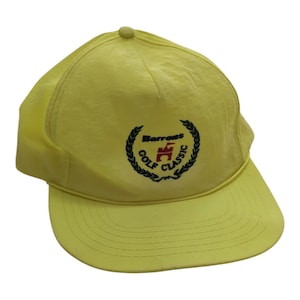 Vintage Barrons Golf Classic Neon Florescent Snapback Hat Baseball Cap