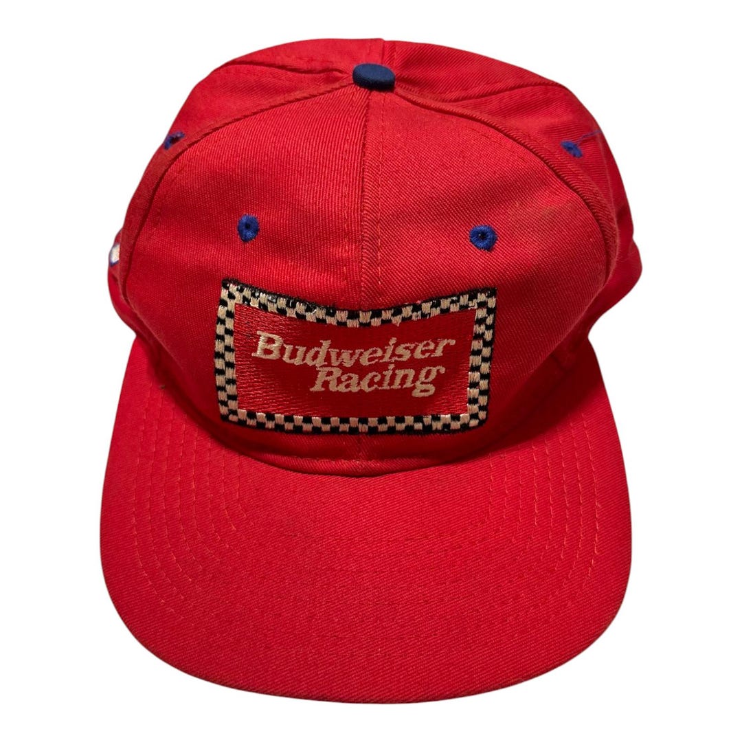 Vintage Budweiser Racing Nascar Snapback Hat | Checkered Flag, Bill ...