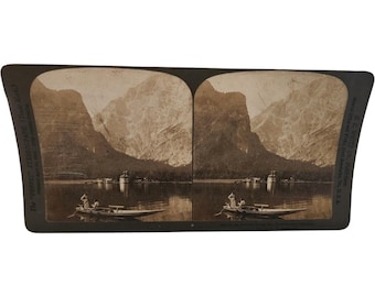 1902 H.C. White Stereoview Konigs-See Bavarian Alps Germany Stereograph 2167