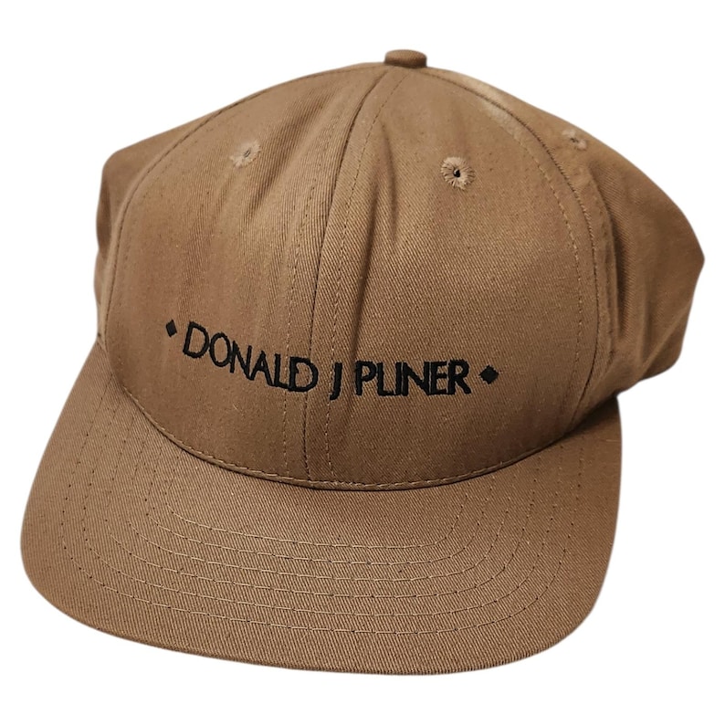Donald J Pliner Tan Baseball Cap Embroidered Logo Adjustable Made in USA Vintage image 1