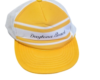 Daytona Beach Mesh Trucker Hat Adjustable Snapback Baseball Cap Vintage 80s