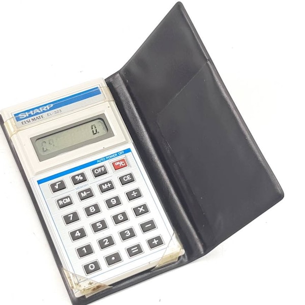 Sharp Elsi May El-323 Calculator With Case Made In Japan Vintage 90s Accounting Mathematics FREE Shipping