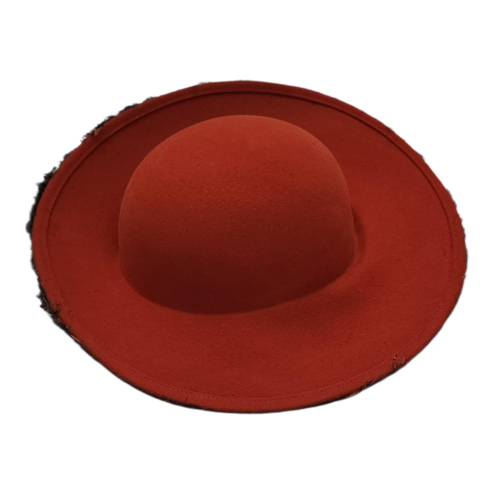 Mr John Classic Vintage Orange Wool Feather Brim Hat Excello 100% Wool‎ USA Made Mr John Classic Vintage Orange Wool Feather Brim Hat Excello  main image 3