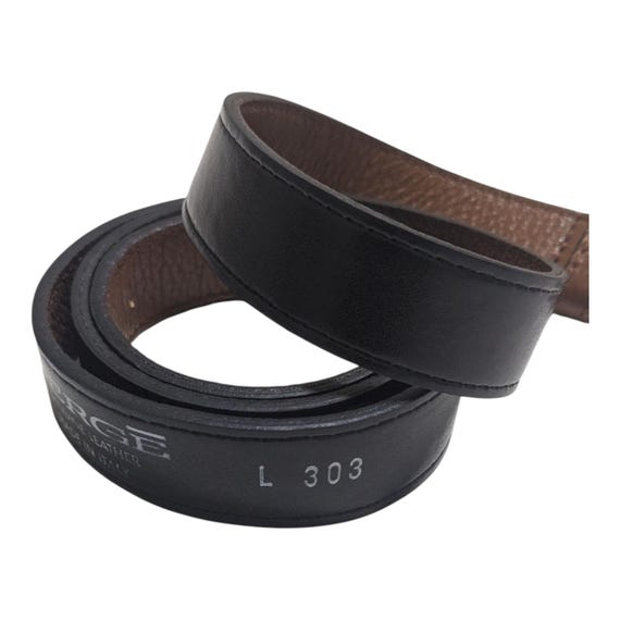 BERGE Genuine Black Leather Belt L303 Made in Italy. M/L  display picture 2