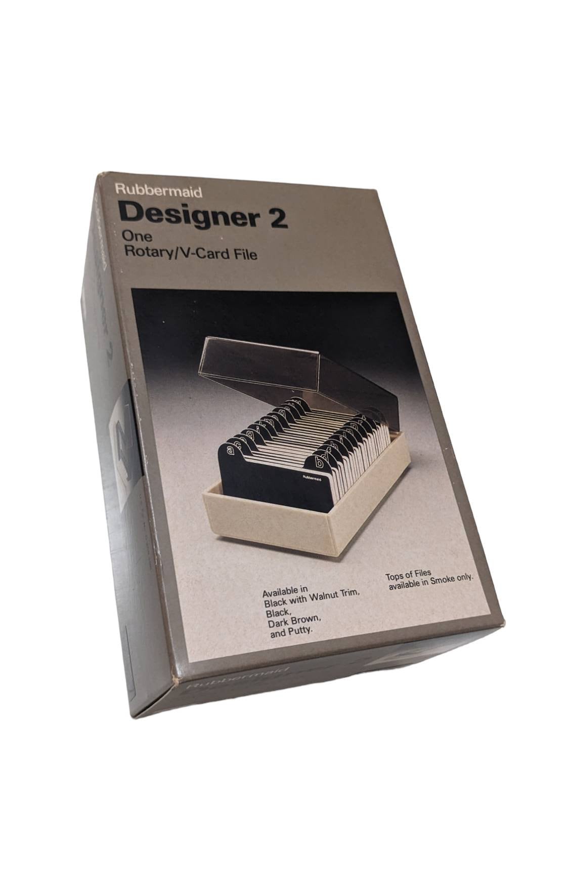 Rubbermaid Designer 2 Business Rotary Card File Vintage 1983 Dark Brown FREE Shipping