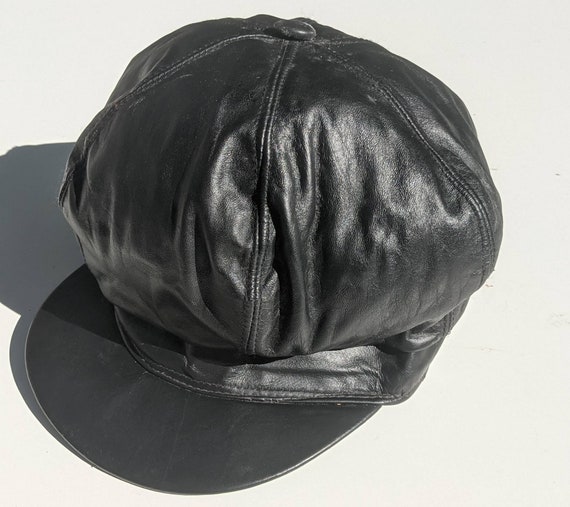 Leather Hat Vintage 80s 90s 