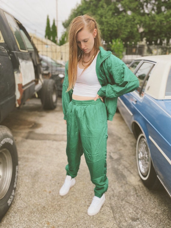 Green Silk Tracksuit