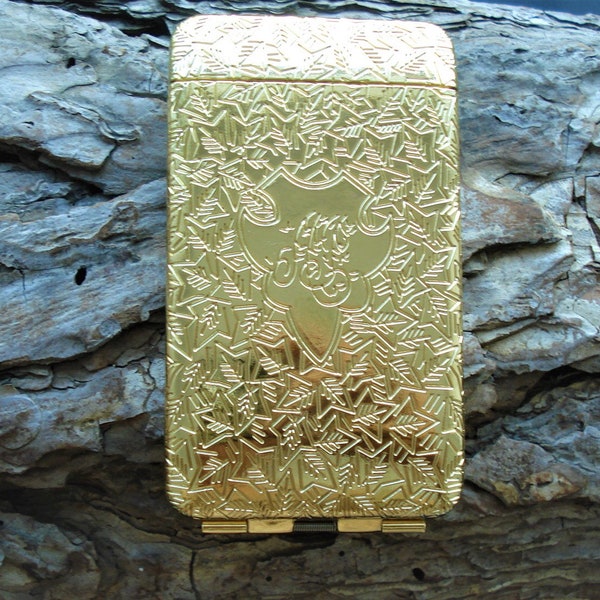 Vintage Cigarette Case/Engraved Storage Box /Luxury Gift /Unused