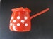 Vintage ENAMEL Turkish Red  with White Dots Coffee Pot /Turkish Enamel Pot / 1990s, Unused 