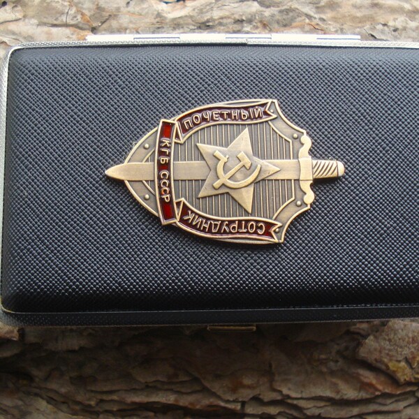 Vintage KGB (КГБ) Department Soviet Cigarette Case/USSR Cigarette Case/Double Sided Cigarette Case/Unused