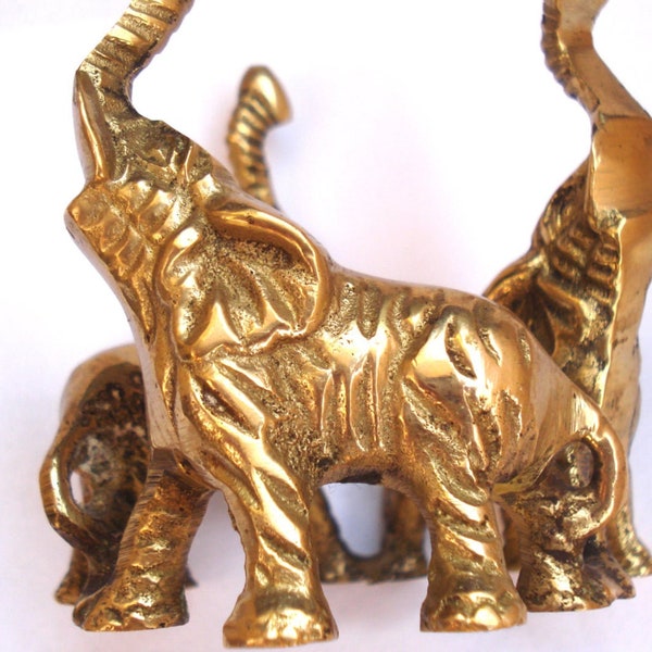 Solid Brass Elephant Etsy
