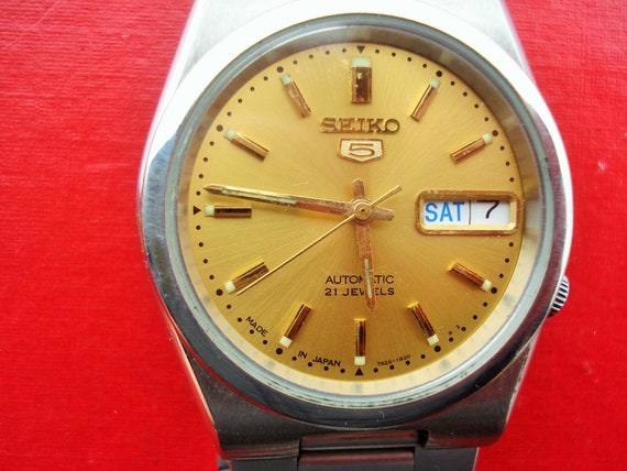 Genuine Vintage SEIKO 5 Watch/automatic 21 Jewels Day Date - Etsy Australia