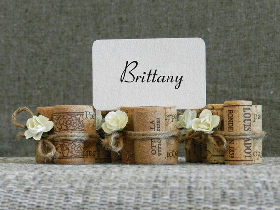 Wine Cork Place Card Holder Or Place Setter Wine Cork Name Etsy