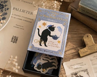 Vintage Black Cat Sticker Box Set, Scrapbooking, Planner Decoration Stickers for Junk Journal-4864103
