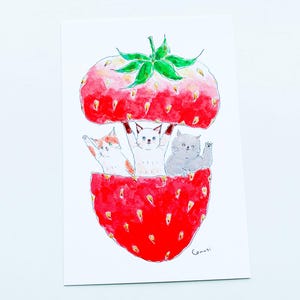 Strawberry greetings postcard - PG262
