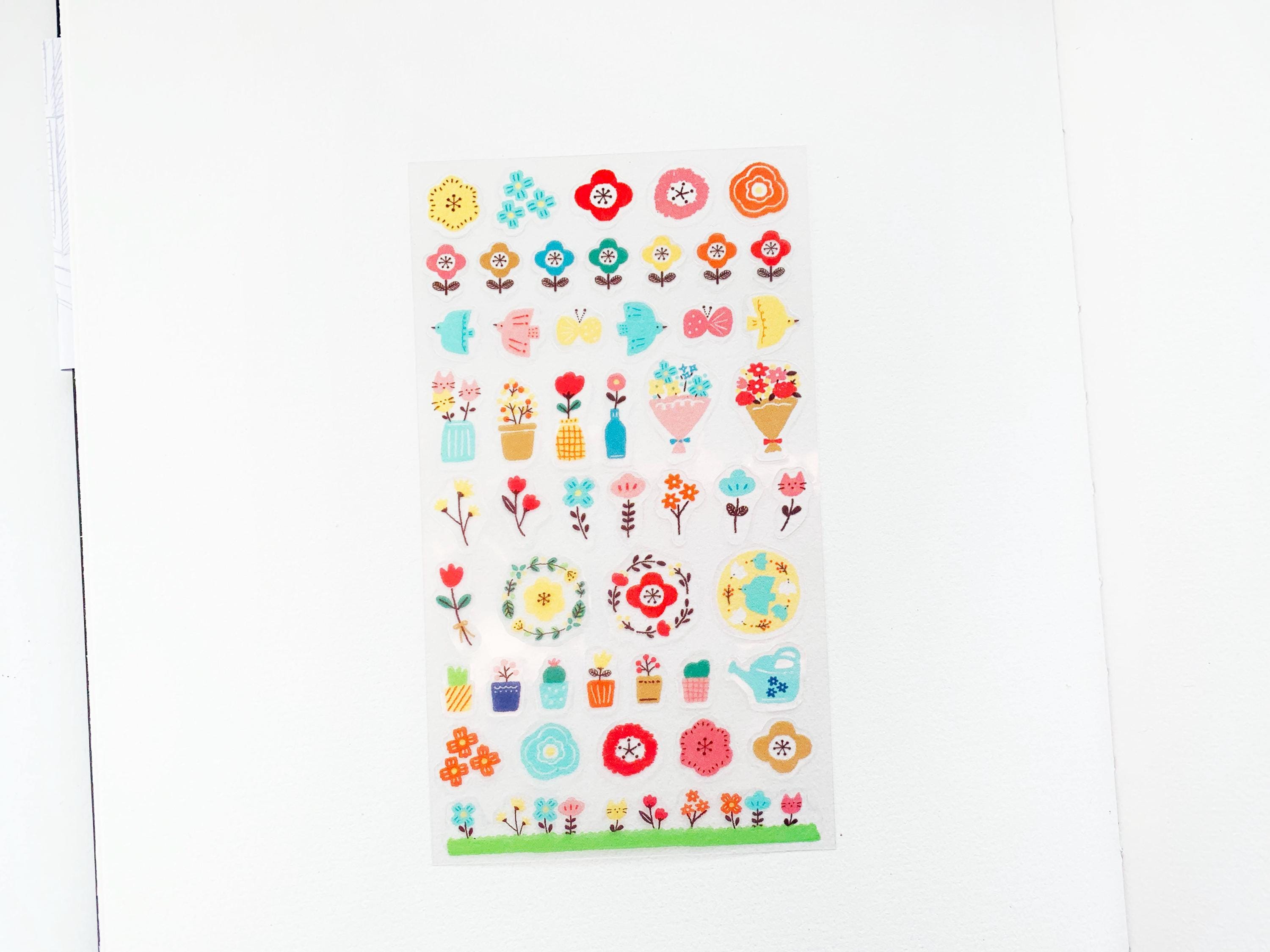 Flower Agenda Transparent Stickers 1 Sheet 14cm X 8cm - FAQS133 - Etsy