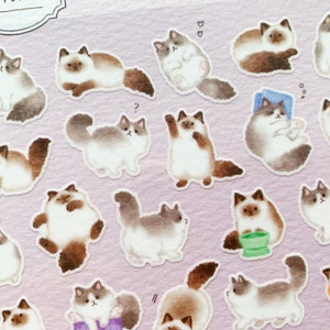 Ragdoll Animal Sticker H17.5cm x W9cm - MW81227