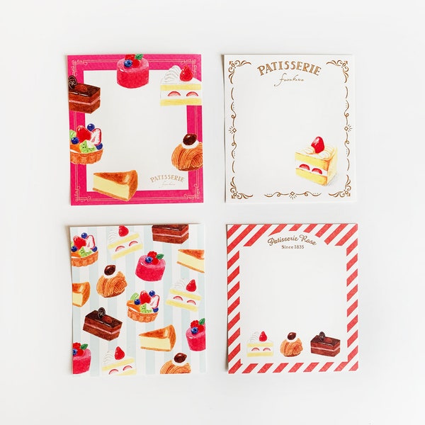 Sweet Cakes Memo Pad 4 patterns 20 sheet 9cm x 8cm - FALM192