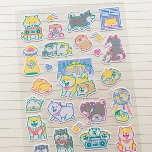 Shiba Retro-Pop Stickers H17.5cm x W9cm - MW81582