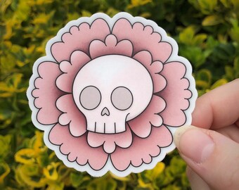Floral Skull Sticker | Hyrdroflask Sticker | Laptop Sticker | Water Bottle Sticker | Vinyl Sticker