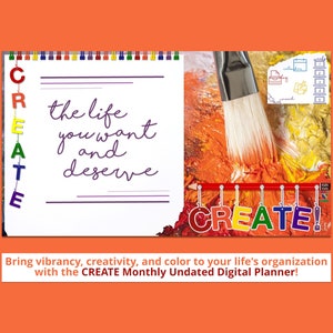 The CREATE Monthly Undated Planner ~ PDF, Android, iPad, Windows, Xodo, GoodNotes, Notability