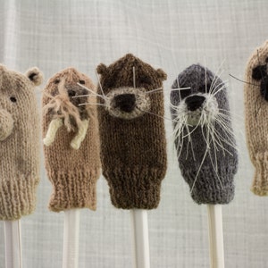 Lot of 5 Mix-and-Match Knit Wool Finger Puppets
