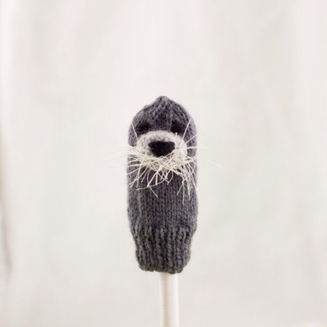 Bearded Seal Finger Puppet | Handknit | Wool - Etsy
