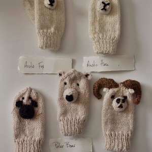 Lot of 8 Mix-and-Match Knit Wool Finger Puppets