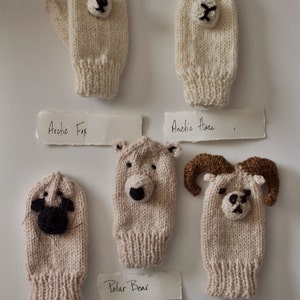 Lot of 5 Mix-and-Match Knit Wool Finger Puppets image 2