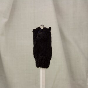 Skunk Knit Wool Finger Puppet