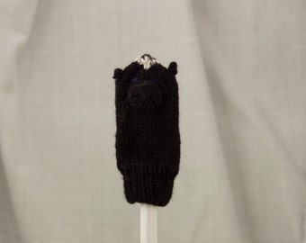 Skunk Knit Wool Finger Puppet