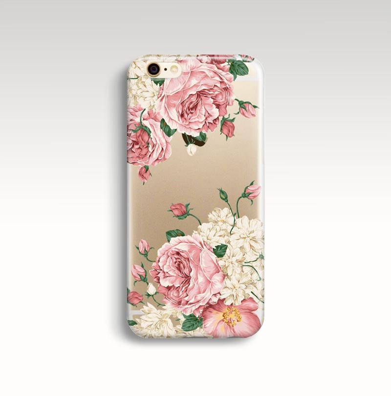 Iphone 7 Plus Case Roses Iphone 6s Case Clear Rubber Iphone Etsy