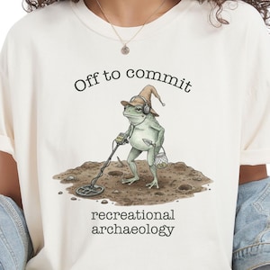 Shirt metaaldetecterende kikker - grappig hobbycadeau - op weg naar recreatieve archeologie - piepende kikker Detector-T-shirt - eigenzinnige detective