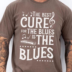 Harmonica Player Gift - The Blues Music Lover Shirt - Harmonica Aesthetic T-Shirt - Mouth Organ - Harmonica Art Shirt - Cure for the Blues