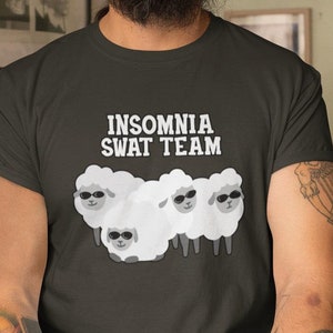 Sleep Lovers Napping Shirt - Counting Sheep SWAT Team - Insomniac Shirt - Insomnia Pajama Shirt - Nightshirt for Women