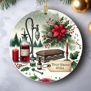 Adorno navideño de cerámica personalizado de funerario, regalo para director de funeraria, decoración para funeraria, recuerdo de homenaje personalizado, árbol de Navidad único