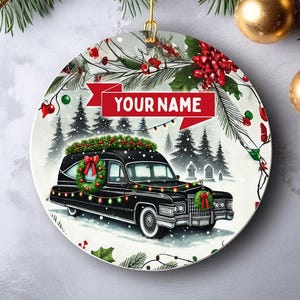 Adorno de cerámica personalizado de coche fúnebre, 4 formas, regalo para funeraria, decoración funeraria, decoración conmemorativa única, cementerio personalizado
