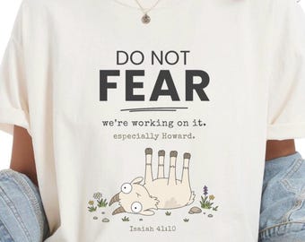 Comfort Colors® Do Not Fear Christian Shirt, Isaiah 41:10 Funny Faiting Goat Tee, Faith Humor Gift, Christian Animal Shirt for Men Women