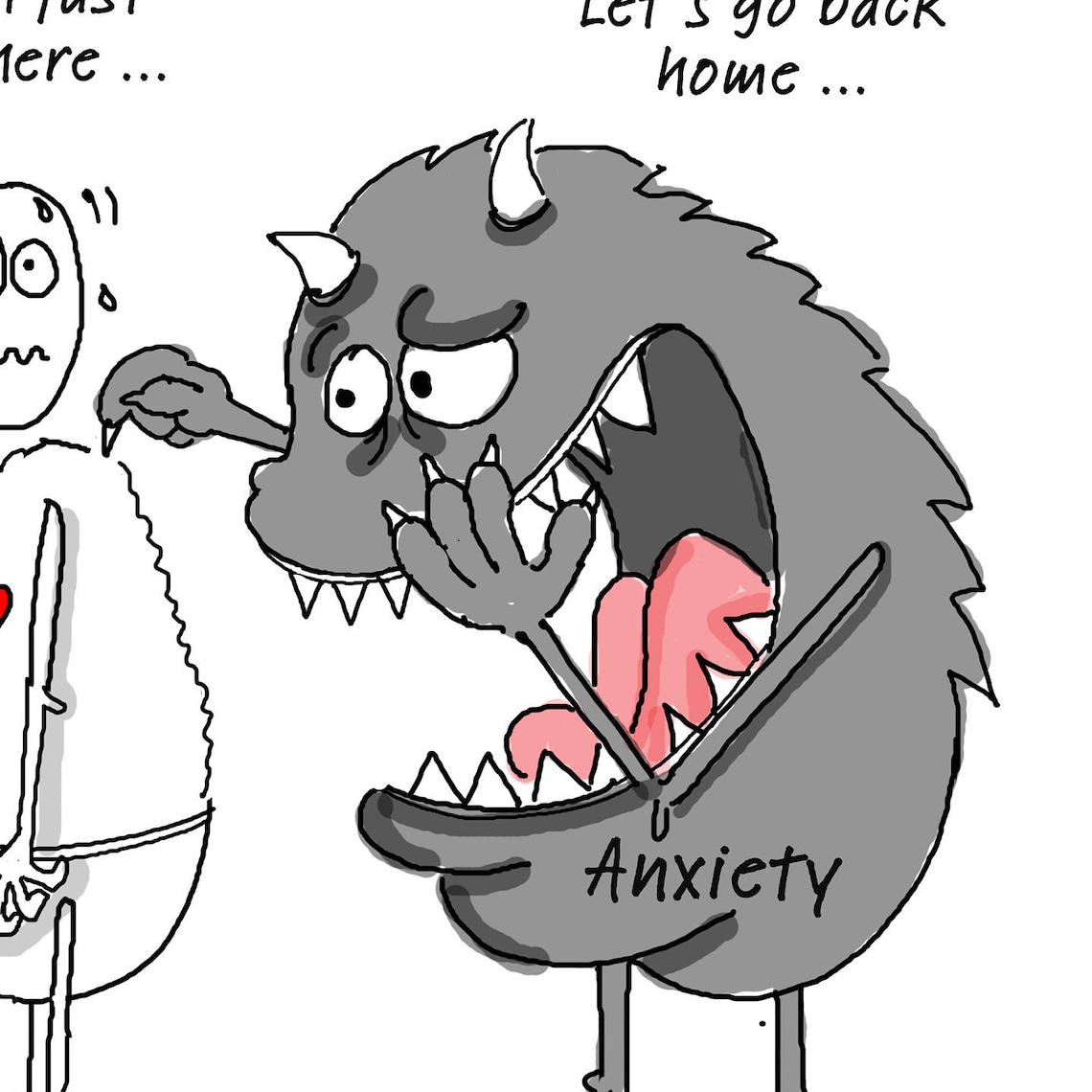 Social anxiety cartoon mental health cartoon introvert | Etsy