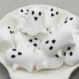 Silicone Bead Halloween Ghost Focal Bead for Pen Bracelet Necklace Keychain Lanyard , Silicone Bead Bulk Wholesale DIY Charm Finding XS1480
