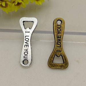 20/100 Pieces Metal bottle opener Pendant Necklace Earring Keychain Charm , Handmade Jewelry DIY Finding Antique Bronze Silver Color XM0421