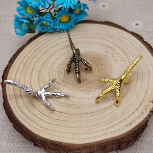 6/20 Piece Metal eagle hawk vulture falcon bird claw Pendant Necklace Earring Keychain Charm Finding Antique Bronze Silver Gold Color XM0694
