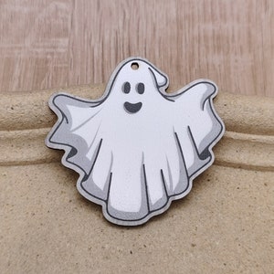 6/20/100 stks Halloween Ghost Houten Hanger, Gedrukt Geschilderd Hout Ambacht Natuurlijk Hout Uitsparing Oorbel Dangle Drop DIY Teardrop Charm, XW0270