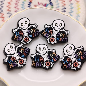 Silicone Bead Halloween Skull Skeleton Bone Focal Bead for Pen Bracelet Necklace Keychain Lanyard , Silicone Bead DIY Charm Finding XS0174